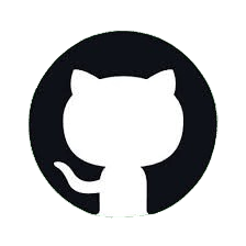 GitHub logo with a black circle and white silhouette of a cat.