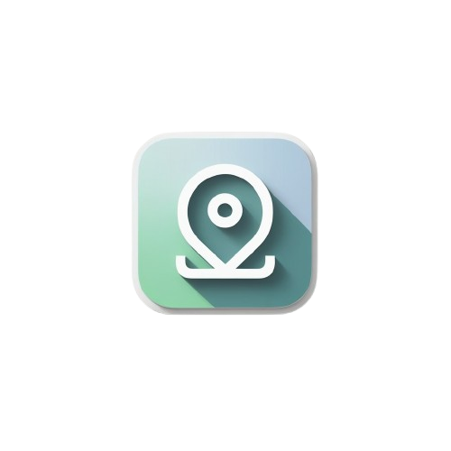 Icon with a white circle and line design on a gradient blue and green background