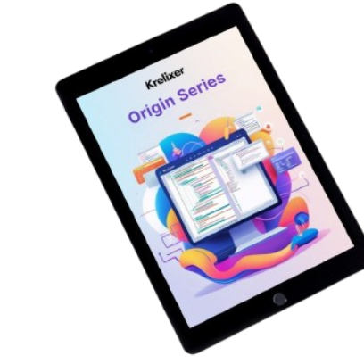 Tablet with a colorful display on a white background